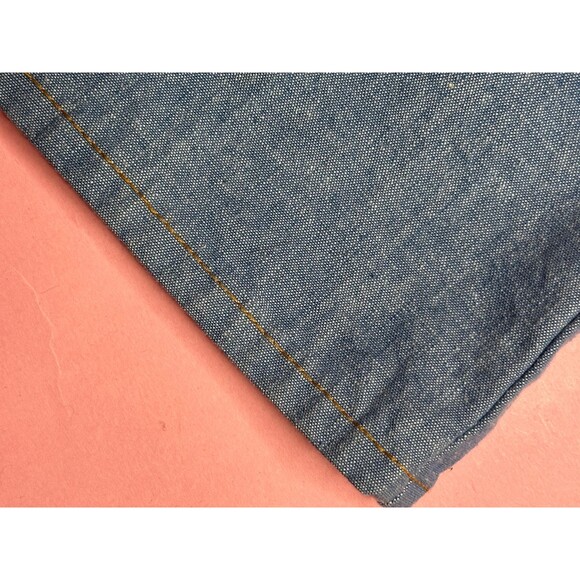 1960s-1970s JC PENNEY Cotton Blue Medium Wash Wide Leg Flared Denim Jeans. S-M - Picture 9 of 10